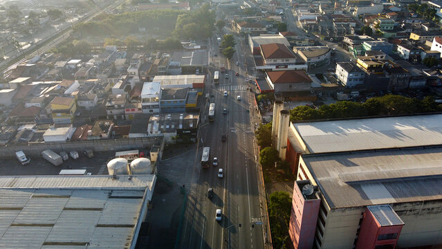 Aerial drone photos of the central region of itaim paulista east of são paulo