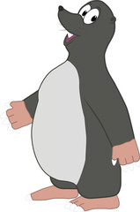 Cartoon of a funny and friendly mole