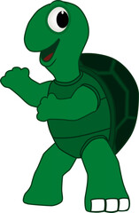 Cartoon of a turtle who is funny and friendly