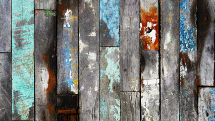 old wood fence faded paint