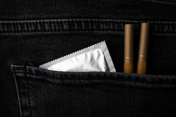 Condom in your pocket. Contraception with yourself