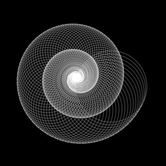 Spiral on black background. Illustration.