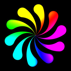 Multi colored curved lines. Illustration.