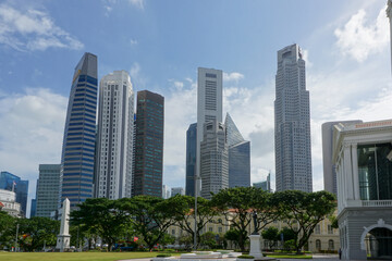 Fototapeta na wymiar A view of the financial district in Singapore