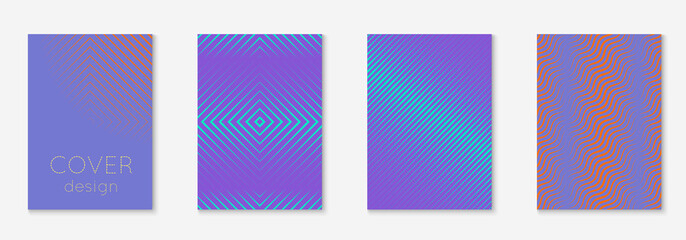 Fototapeta premium Set brochure as minimalist trendy cover. Line geometric element.