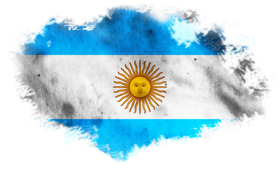 White background with torn flag of Argentina. 3d illustration