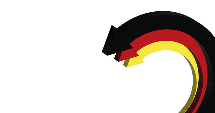 Gebogene Pfeile in den Farben Deutschlands
