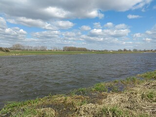 river and clouds