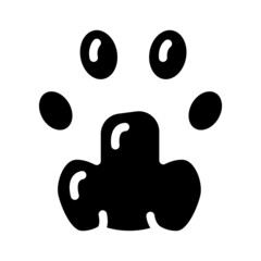 cat pet hoof print glyph icon vector. cat pet hoof print sign. isolated contour symbol black illustration