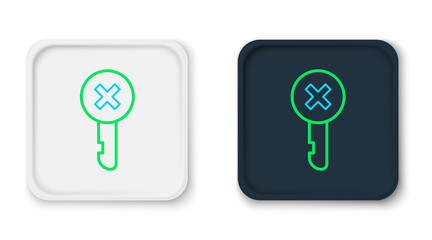 Line Wrong key icon isolated on white background. Colorful outline concept. Vector