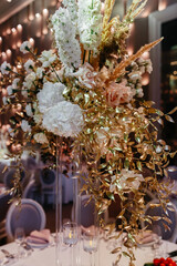 Table setting at a luxury wedding reception