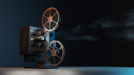 movie vintage projector, 3drendering