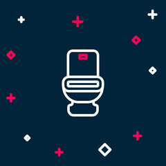 Line Toilet bowl icon isolated on blue background. Colorful outline concept. Vector