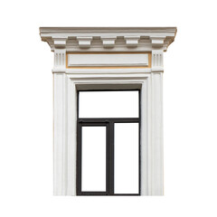 Obraz premium Stained glass window with exterior classic design. isolated.