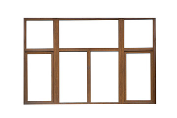 Modern large window composite wood style. isolated.