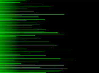 Vector abstraction of fluorescent green stripes on a black background