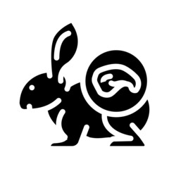 rabbit meat glyph icon vector. rabbit meat sign. isolated contour symbol black illustration