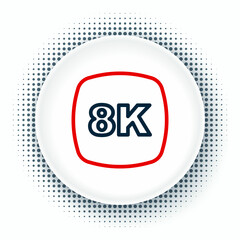 Line 8k Ultra HD icon isolated on white background. Colorful outline concept. Vector