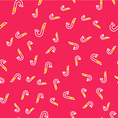 Line Snorkel icon isolated seamless pattern on red background. Diving underwater equipment. Vector