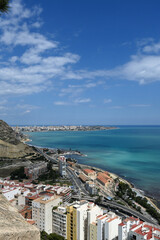 Fototapeta na wymiar View on Serra Grossa o San Julian Mountain in Alicante from Santa Barbara Castle, Spain