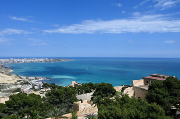 Naklejka na ściany i meble View of Alicante from Santa Barbara Castle, Costa Blanca, Spain