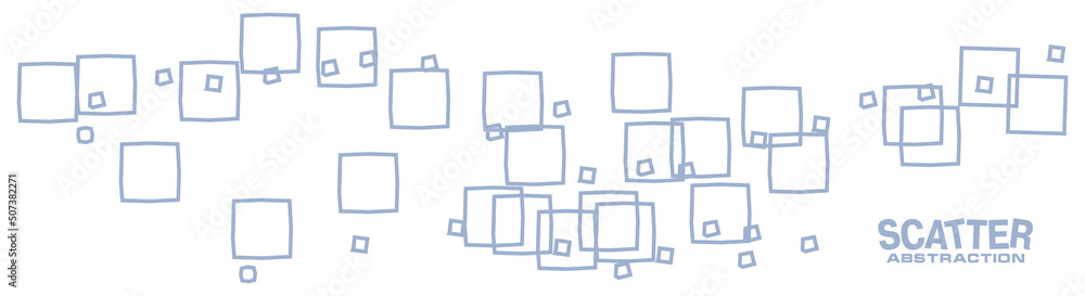 Aufkleber Scatter abstraction with irregular shapes. Vector graphics