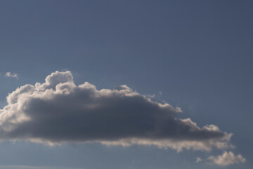 Fototapeta na wymiar Clouds in sky. Air in summer. White cloud.