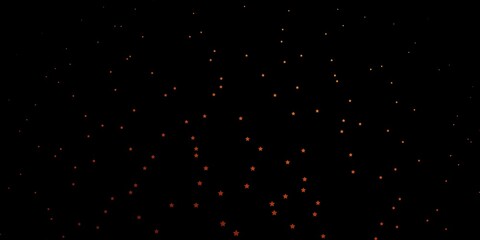 Dark Orange vector pattern with abstract stars.