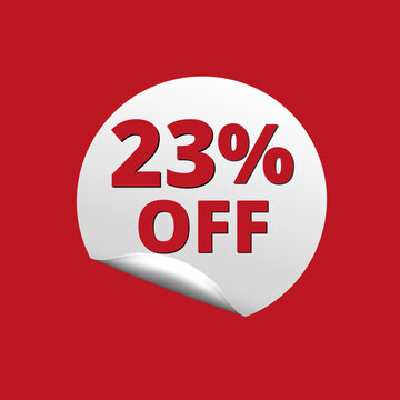23% off with red background and white sticker at amazing discount sale