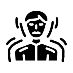 irritability health problem glyph icon vector. irritability health problem sign. isolated contour symbol black illustration