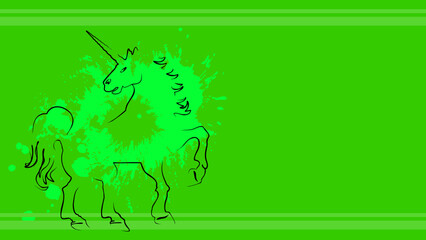 unicorn horse silhouette lines style background in vector format