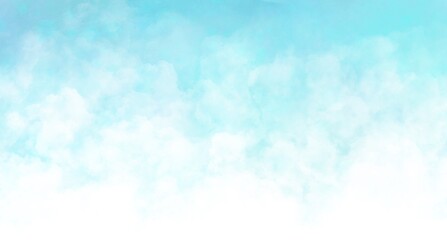 空と雲の水彩画イラスト