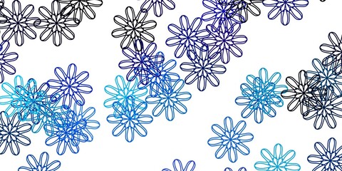 Light Pink, Blue vector doodle texture with flowers.