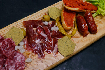spanish cold cuts with pork chorizo and cured ham