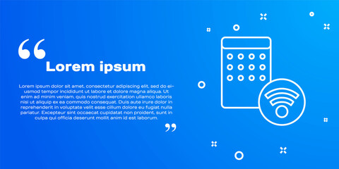 White line Air humidifier icon isolated on blue background. Portable electric home appliance, home air purification and humidification. Vector