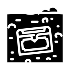 buried treasure glyph icon vector. buried treasure sign. isolated contour symbol black illustration