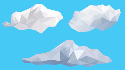 Cloud polygon icon set, triangle and geometric shape , vector and illustration. can use for gaming template or banner