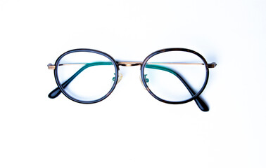 Fototapeta premium Top view of glasses reading And daily use ,eyeglass,isolated 