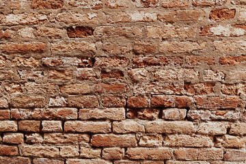 Brick wall structure of an old house