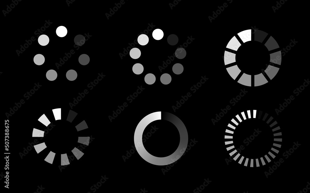 Poster progress load set loader. vector progress loading bar set. vector isolated