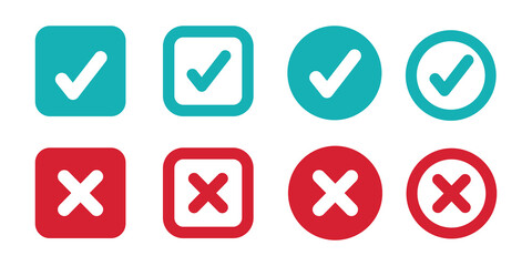 Checkmark and wrong cross mark icon