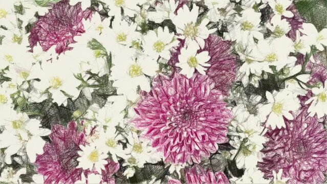 art color of beautiful flower