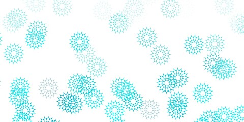 Light green vector doodle pattern with flowers.