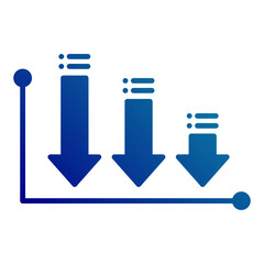 down chart icon and arrow