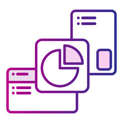 business report icon and pie chart