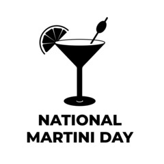 Martini Day typography poster. American National holiday on June 19. Vector template for banner, flyer, label, etc