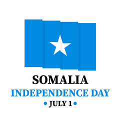 Somalia Independence Day ltypography poster, . National holiday celebrated on July 1. Vector template for greeting card, banner, flyer, etc
