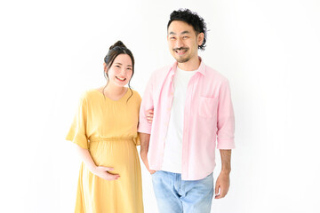 Couple of beautiful pregnant ladies with beards