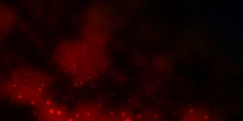 Dark Orange vector pattern with abstract stars.