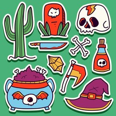 halloween doodle cartoon illustration design